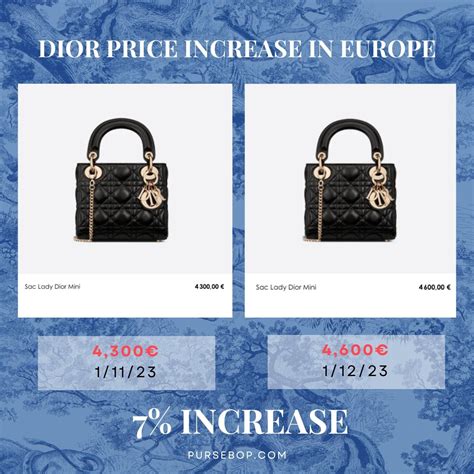 will dior increase price|lady dior euro price.